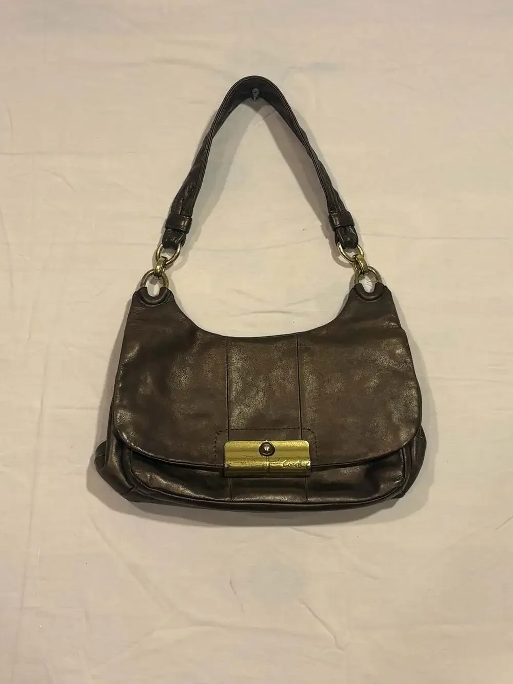 Coach Kristin Bronze Metallic Leather Hobo Bag 18809